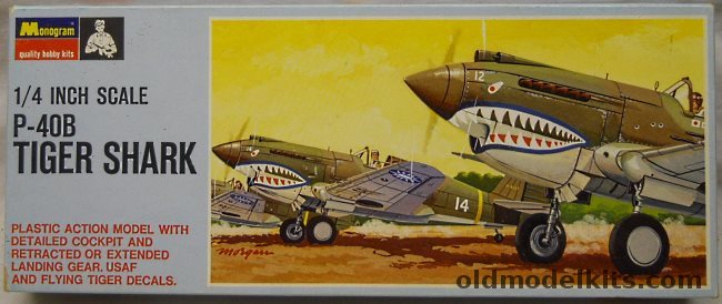 Monogram 1/48 P-40B Tiger Shark - USAAF / RAF / Flying Tigers China - Blue Box Issue, PA96-100 plastic model kit